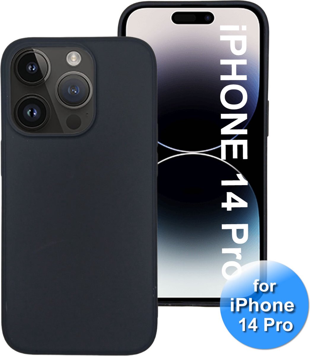 Hoesje geschikt voor de iPhone 14 Pro - telefoonhoesje - Back Cover - Siliconen - Zwart