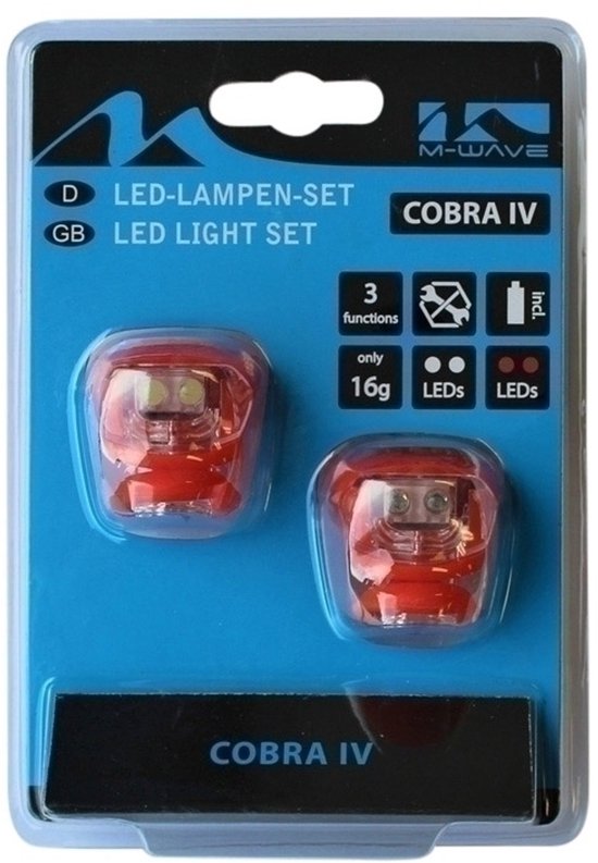 M-wave Verlichtingsset Led Rood 2 Stuks — afbeelding 2