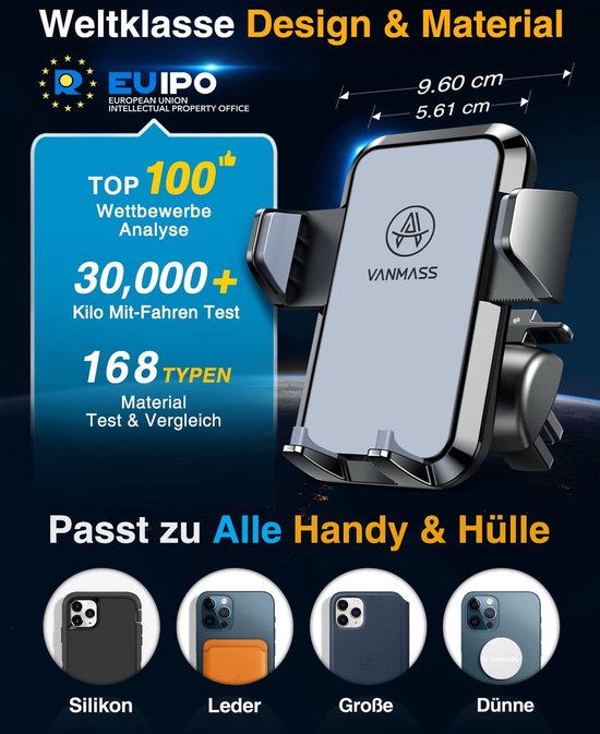 Mobiele telefoonhouder voor motorfiets, compatibel met smartphone 3,5 inch - 6,5 inch, voor Moto s1000rr met ronde gaten