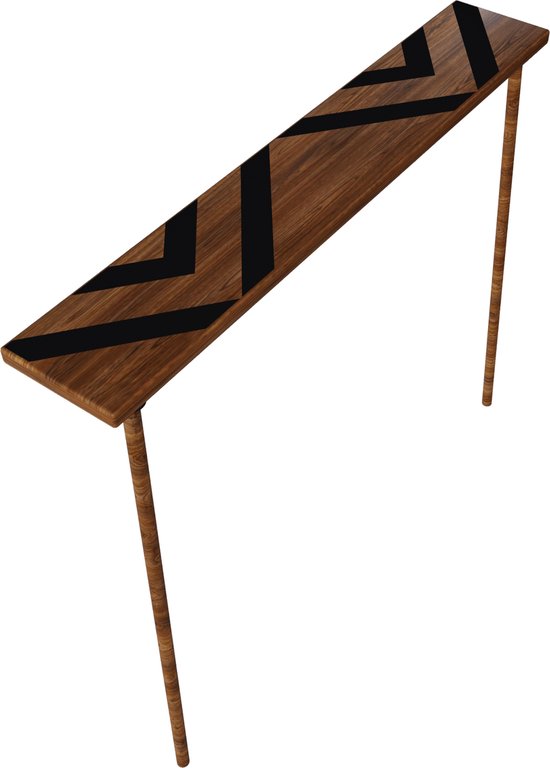 Console tafel Holmsland 70x80x14 cm houtkleurig en zwart | bol.com