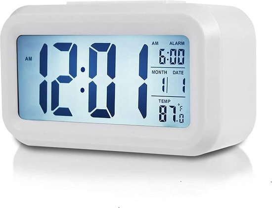 Borvat® | Digitale wekker | wekker met cijfers | led digitale slaap smartwatch | toont datum en temperatuur op scherm met wekker | 12/24 uurs schakeling | eenvoudige bediening (slimme alarmklok