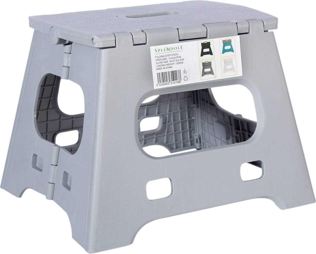 Splendole Keukentrap - huishoudtrap - Opstapkrukje - 27 CM - Grijs