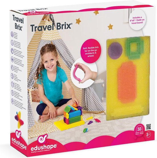Edushape bristle blocks / nopper speelgoed / egelblokken Reis Brix (incl.  bord) STEM |... | bol.com