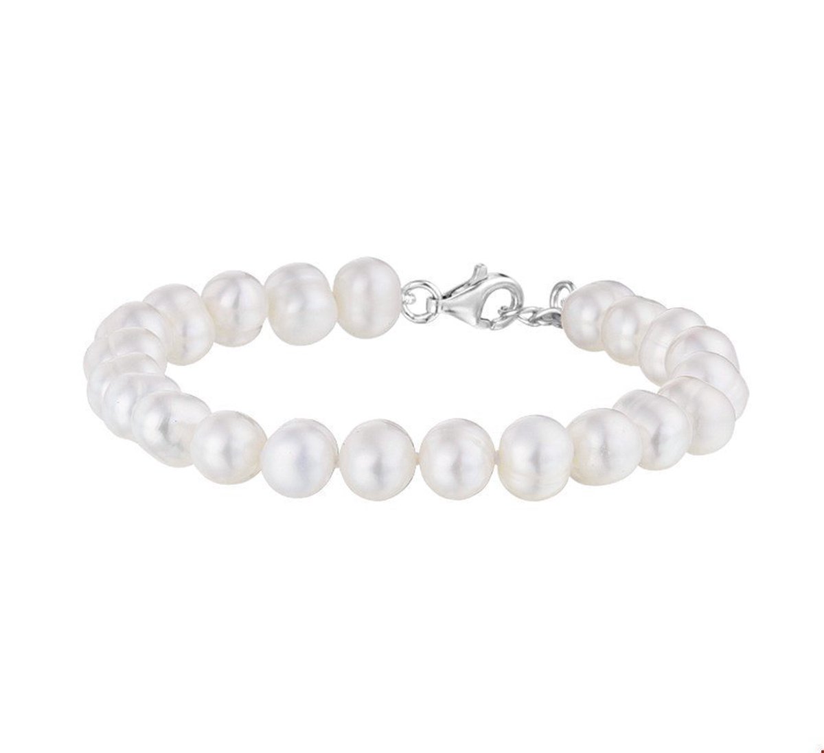 Zilver Gerhodineerde Armband parel 7 1318137