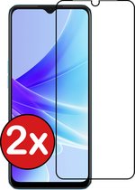 Screenprotector Geschikt voor OPPO A17 Screenprotector Glas Gehard Tempered Glass Full Cover - Screenprotector Geschikt voor OPPO A17 Screen Protector Screen Cover - 2 PACK