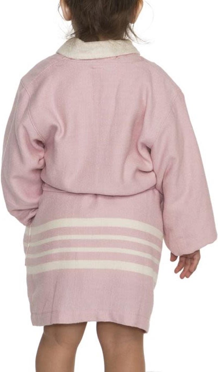 Hamam Kinderbadjas Rose Pink - 2-3 jaar - jongens/meisjes/uniseks - badjas kind / kinderen - badjas kind badstof - zwembadjas - 2-3 jaar - jongens/meisjes/unisex pasvorm - comfortabele sjaalkraag - kinder badjassen - kinder badjas badstof van Hama — afbeelding 3