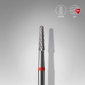 Staleks Carbide nail drill bit, “cone” red, head diameter 2.3 mm / working part 8 mm