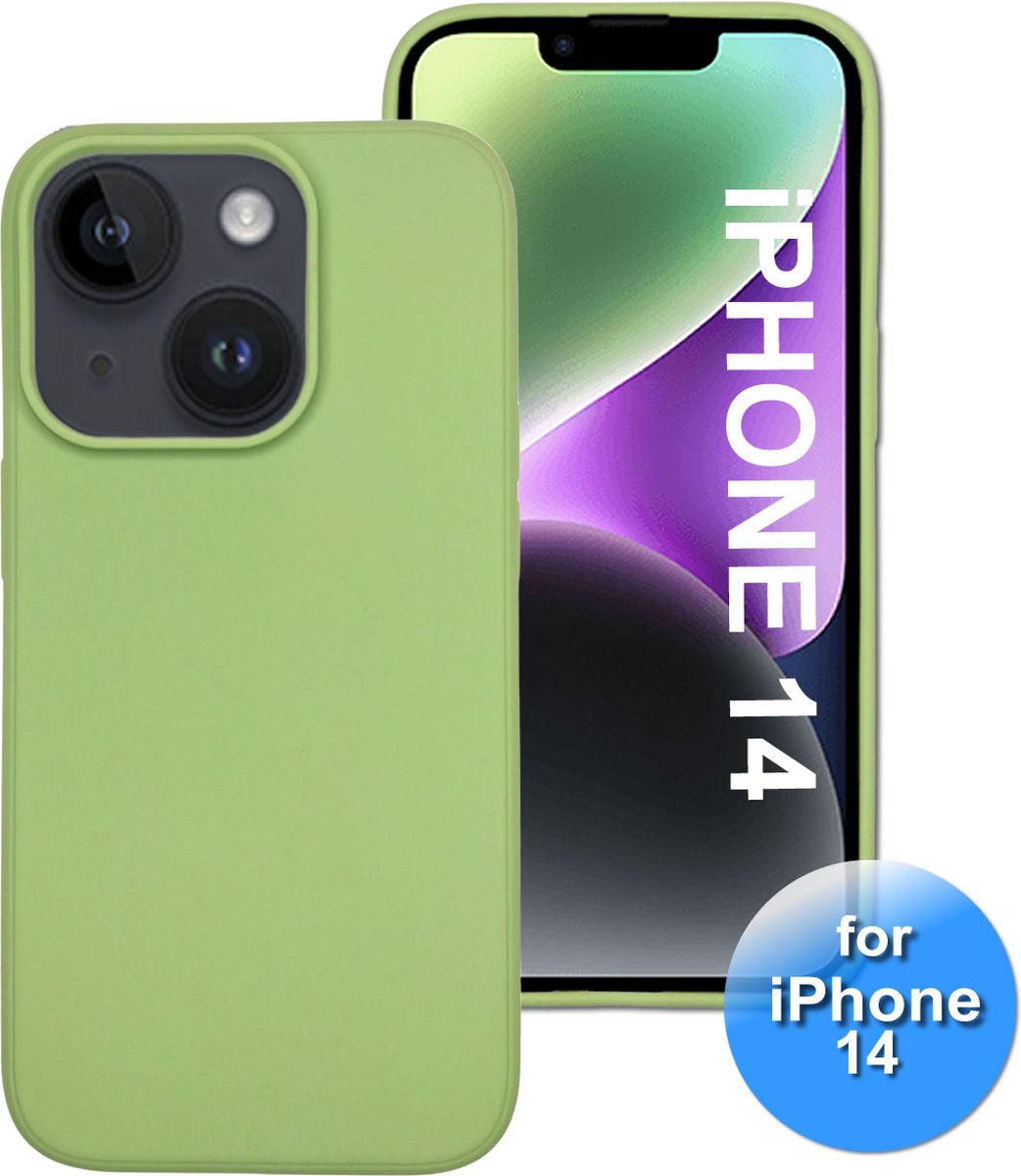 Hoesje geschikt voor de iPhone 14 - telefoonhoesje - Back Cover van Siliconen - Groen