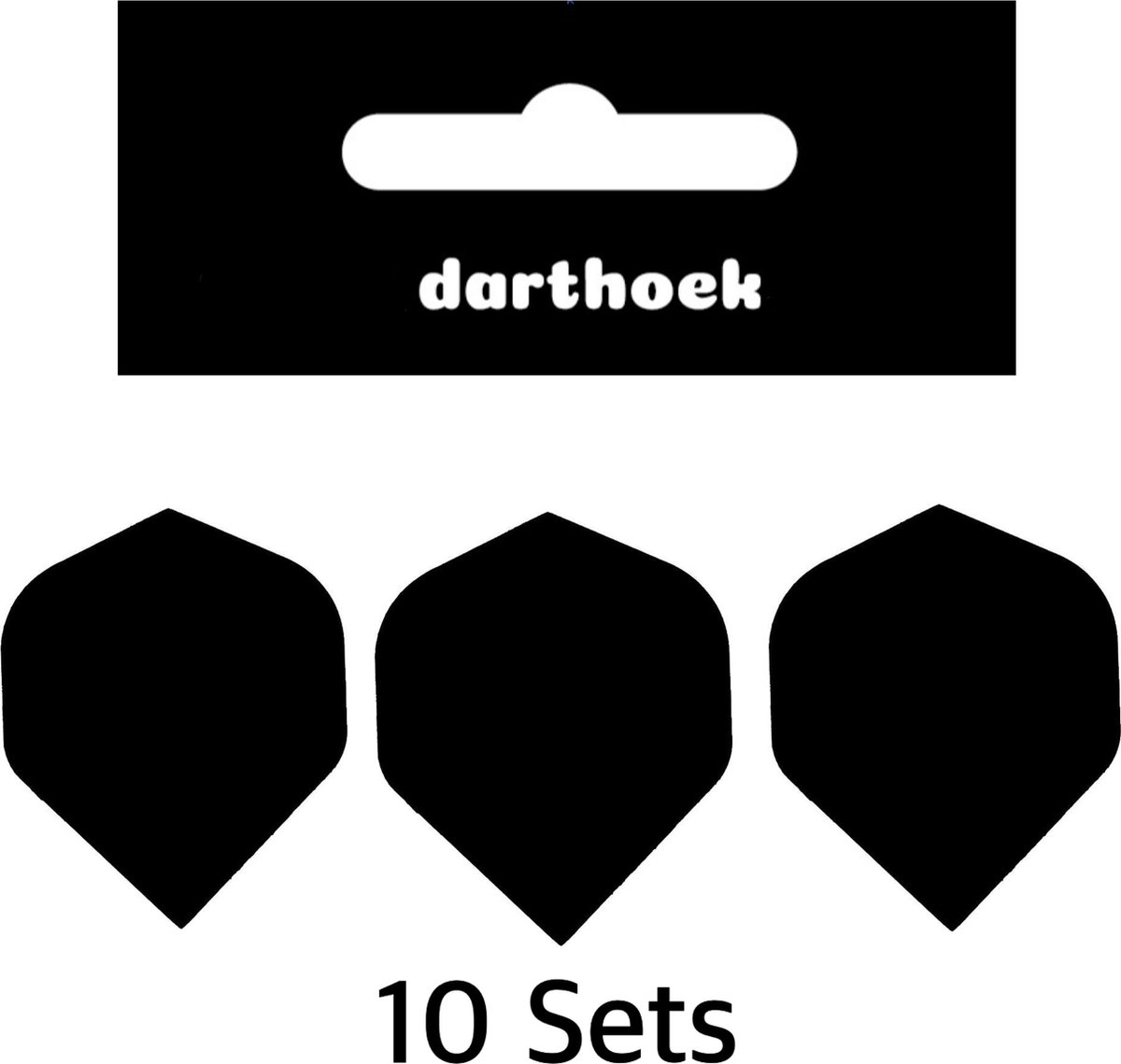 Darthoek| Flights | Poly | Zwart | 10 Sets | (30 stuks) | + 1 set Darthoek flights