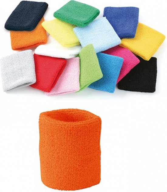 Oranje zweetbandje voor pols