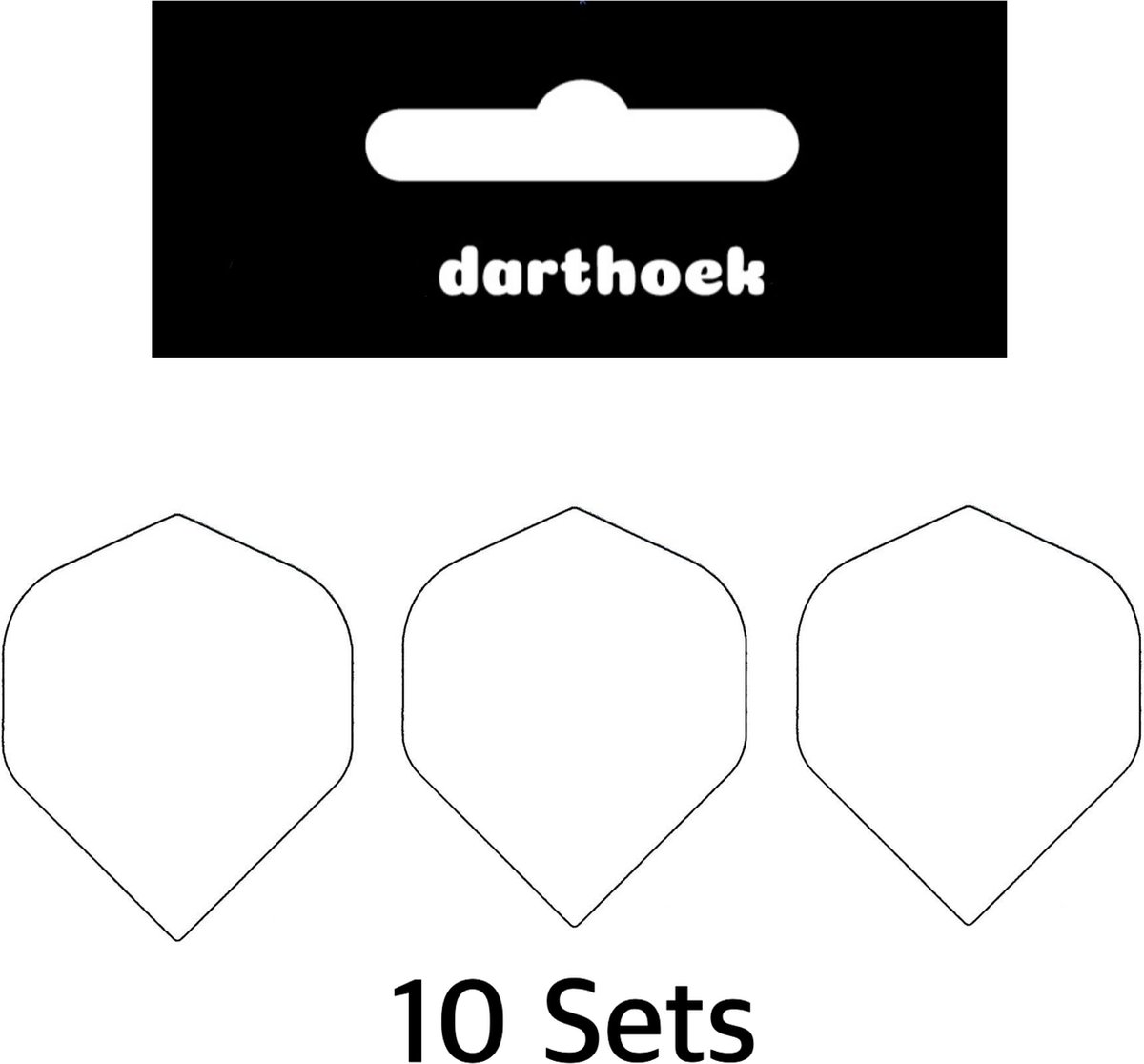 Darthoek| Flights | Poly | Wit | 10 Sets | (30 stuks) | + 1 set Darthoek flights