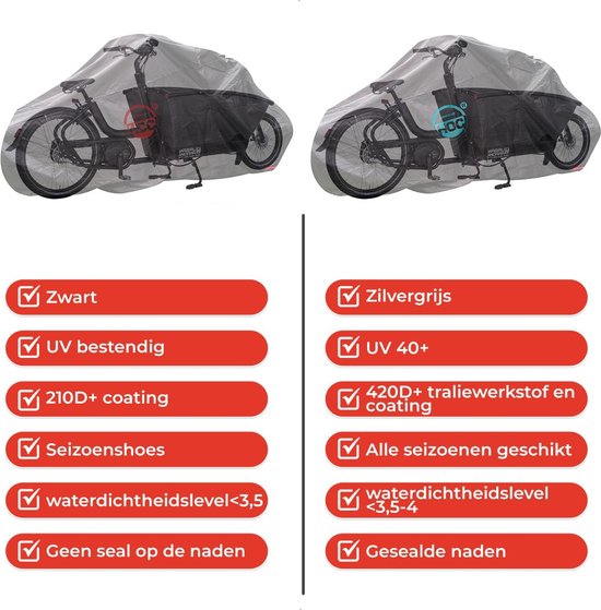 CUHOC Topkwaliteit Diamond hoes voor Urban Arrow hoes - Waterdichte ademende Bakfietshoes met UV protectie van CUHOC — afbeelding 2