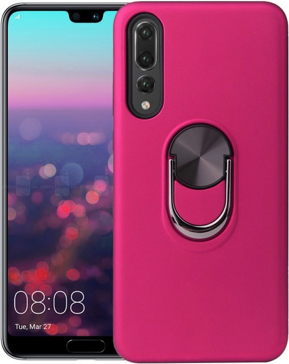 Hoesje Geschikt voor Huawei P20 hoesje Shockproof Armor case - back cover – TPU – Roze