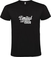 Zwart T-Shirt met “ Limited edition sinds 1968 “ Afbeelding Wit Size XXXXL