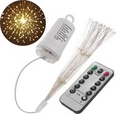 Maclean - 3D LED lamp " vuurwerk" - LED licht decoratieve Hanging Starburst -  4xAA 8 Modes IP44 4xAA Warm wit met afstandsbediening