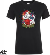 Klere-Zooi - Christmas Unicorn - Dames T-Shirt - 4XL
