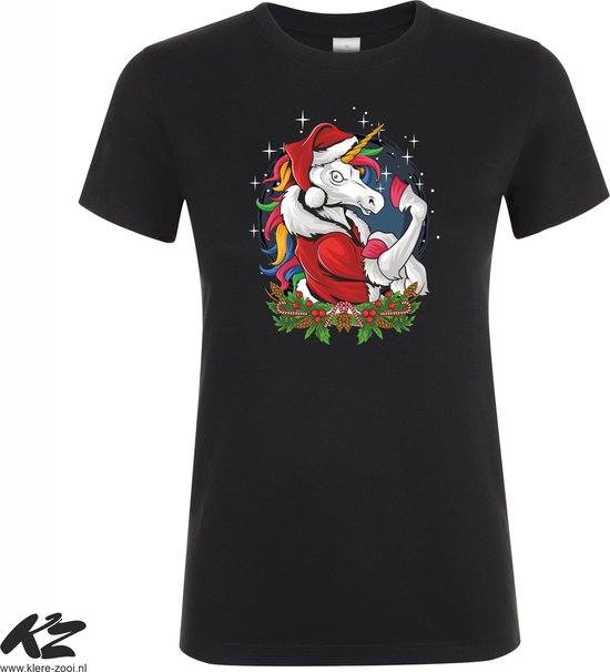 Klere-Zooi - Christmas Unicorn - Dames T-Shirt - L