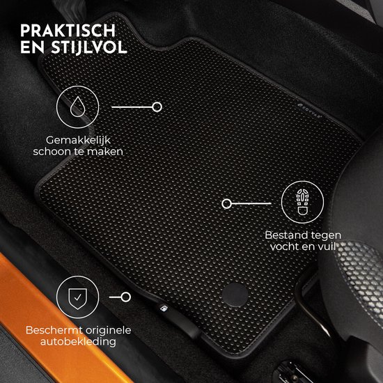 Tapis de voiture en caoutchouc Tapis de voiture Peugeot IOn - Année de construction : 2010 - 2023 - 4 pièces - Convient à toutes les versions