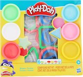 Play-Doh Speelset - 6 Kleuren Klei Potten + Klei Vormpjes