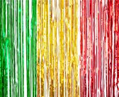 Rideau de porte feuille rouge/jaune/vert 200 x 100 cm - Articles de fête/décoration carnaval - Rideau de porte guirlande