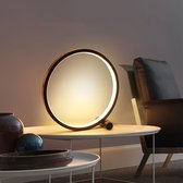 Kristmar Circle dimbare lamp - Ronde sfeerlamp met 3 lichtstanden - Modern sfeerlampje - LED verlichting - ⌀25 cm - Warm-Wit licht - aluminium - Zwart