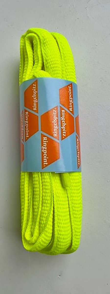 Sport schoenveters ovaal 120 cm RP neon fluo geel 8 mm breed - sport laces -lacets sport
