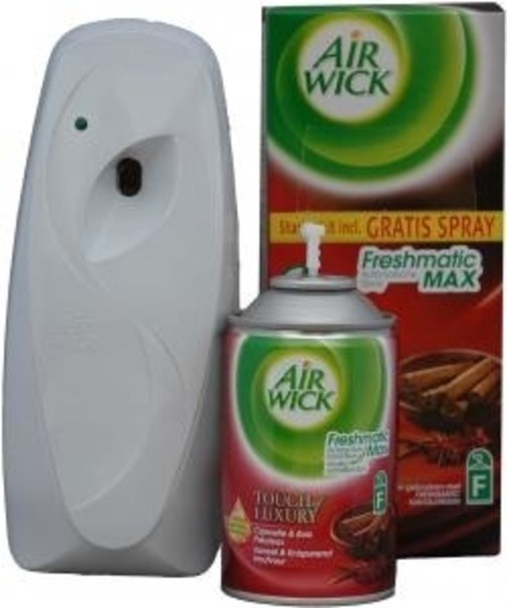Airwick Freshmatic Touch of Luxery Kaneel & Knisperend Houtvuur Automatische Spray 250 ml