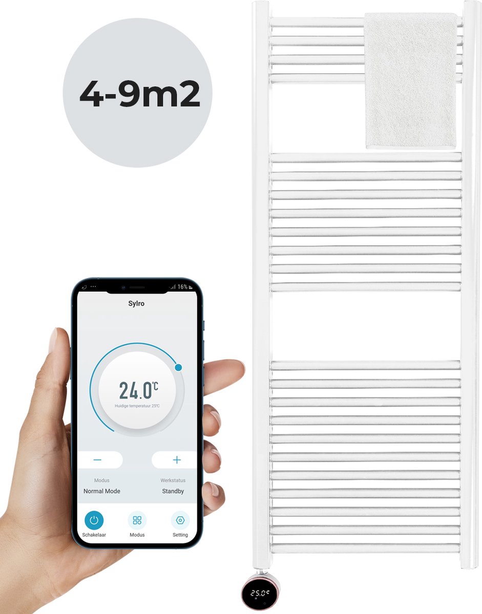 SYLRO-BADKAMER -RADIATOR-500WATT-WIT-WIFI