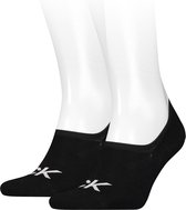 Calvin Klein Footie High Cut Logo (2-pack) - heren onzichtbare sokken - zwart dessin - Maat: 43-46