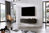 Meubel Square - TV meubel DIAMOND - Mat Zwart - 120cm - Hangend TV Kast