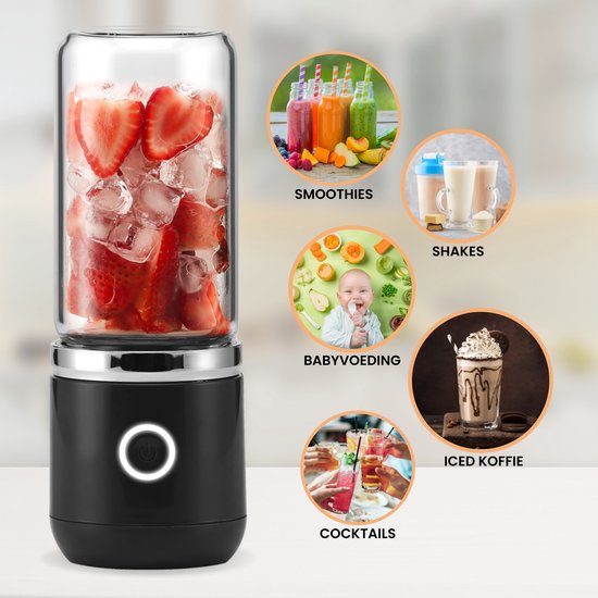 Blender Portable Rechargeable 600 Ml - 20 000 Tr/min, Batterie 2400 MAh, Sans Fil