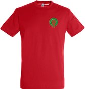 T-shirt Emblème Maroc Klein | Chemise Maroc Rouge | Coupe du monde de Voetbal 2022 | Supporter marocain | Rouge | taille M