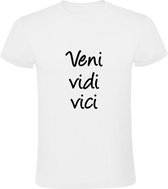 Veni, vidi, vici  Heren T-shirt | Latijns | Julius Caesar | uitspraak | ik kwam, zag en overwon | Italië | Rome | Wit