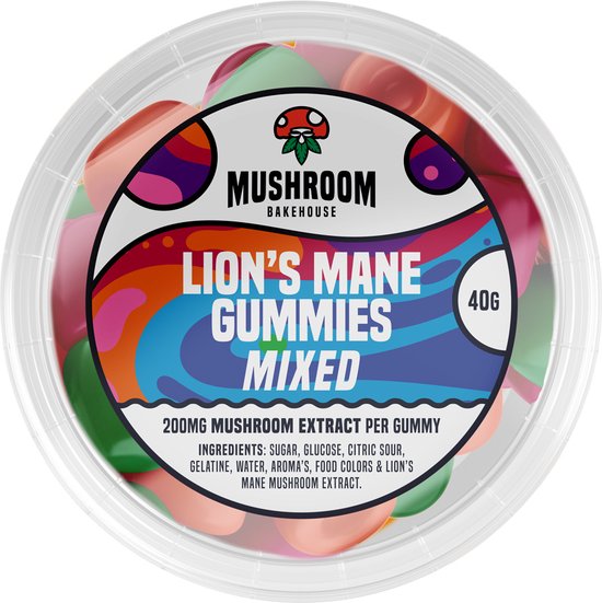 MushroomBakehouse Lion's Mane Gummies 200mg Mix