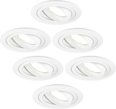 Ledvion - 6X LED Inbouwspot Tokyo - Wit - Dimbaar - 3W - 4000K - Ø92 mm
