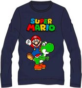 Super Mario t-shirt - blauw - Maat 110 / 5 jaar