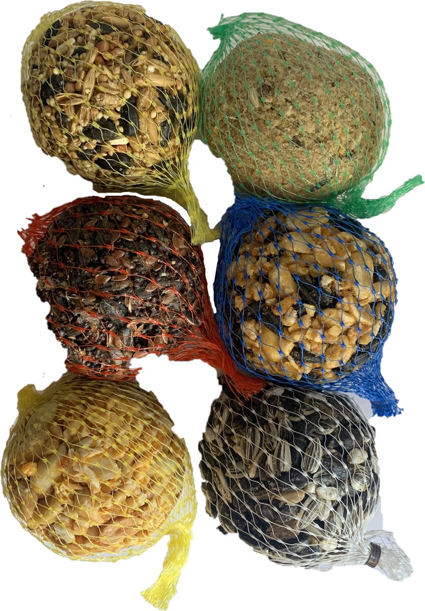 6 mezenbollen - diverse smaken - in net - animalking - Animal King