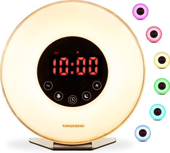 Grundig Wake Up Light - Nachtlampje met Tijdweergave - Lichtwekker met FM Radio en Natuurlijke Geluiden