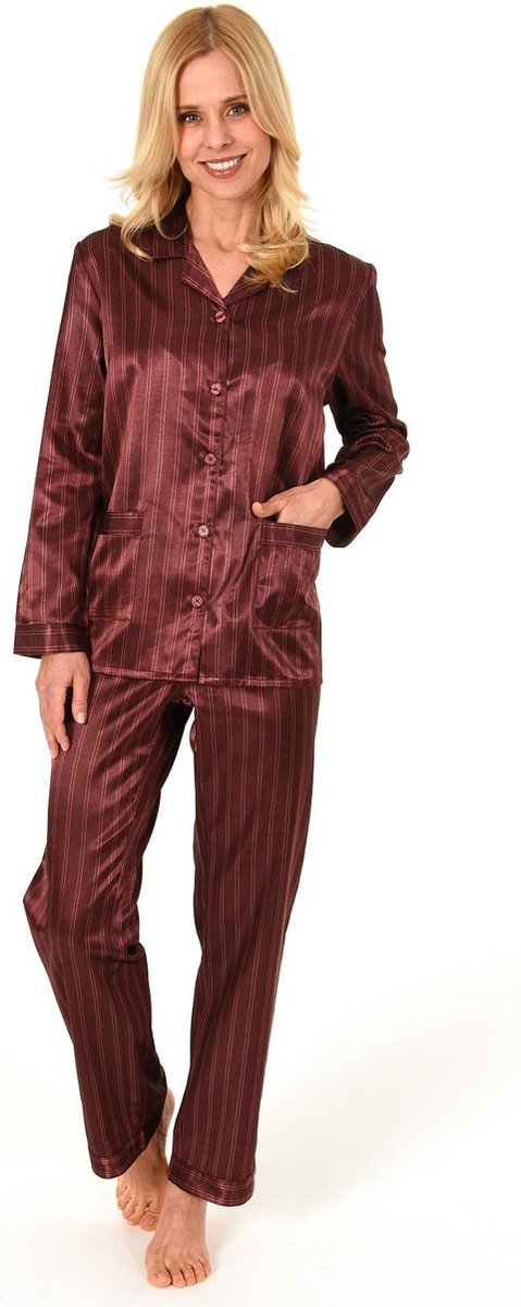 Dames pyjama satijn Normann rood