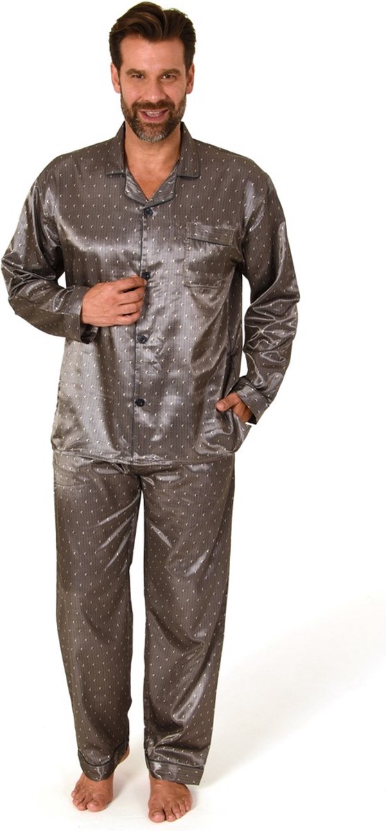 Heren pyjama satijn 10194001 - Zwart - 3XL/58