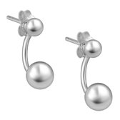 EAR IT UP - Boucles d'oreilles - Boule - Piercing - Veste - Boucles d'oreilles clous Push back - Argent 925 - 14 x 10 mm - 1 paire