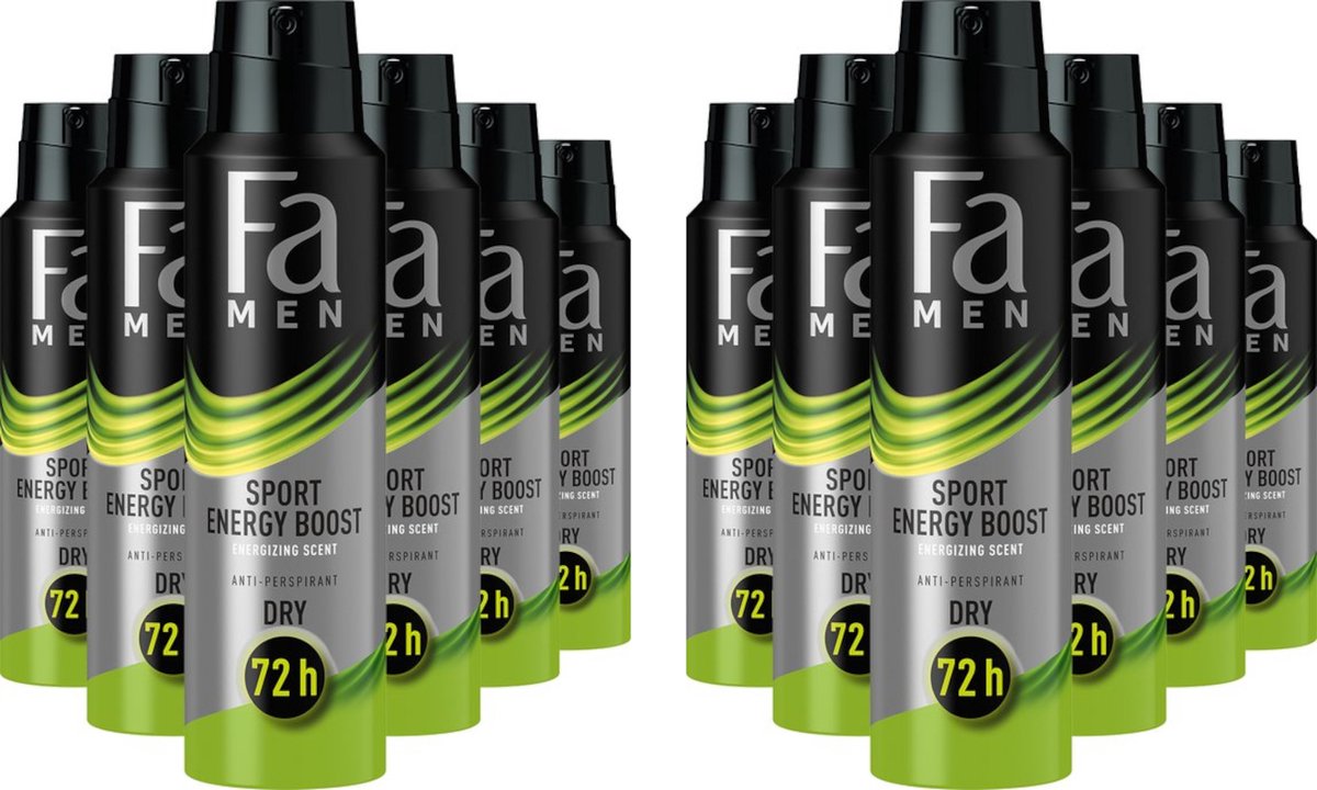Goedkoopste Fa Deo Spray - Sport Energy Boost - Voordeelverpakking 12 x 150 ml