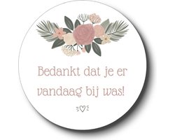20 x Sluitsticker Bedankt Dat Je Er Vandaag Bij Was - Bedankje Communie Vormsel Doop Bruiloft - Bedankt Stickers Cadeaustickers