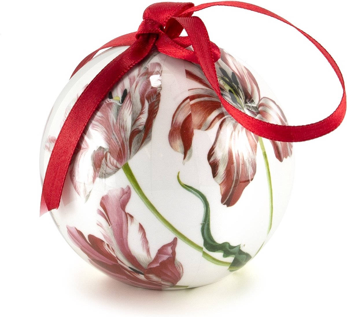 Kerstbal Drie Tulpen in cadeau verpakking, onbreekbaar