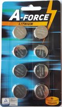A-Force Lithium Batterijen - 8 x Knoopcelbatterijen CR2032.