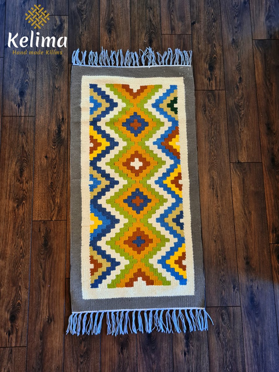 Kelima Handgemaakt Wollen Vloerkleed - 70x140 cm - 100% Natuurlijk - Naturel – Senon