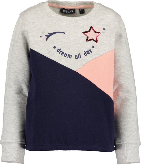 Blue Seven - Meisjes sweater - Grey/navy - Maat 98