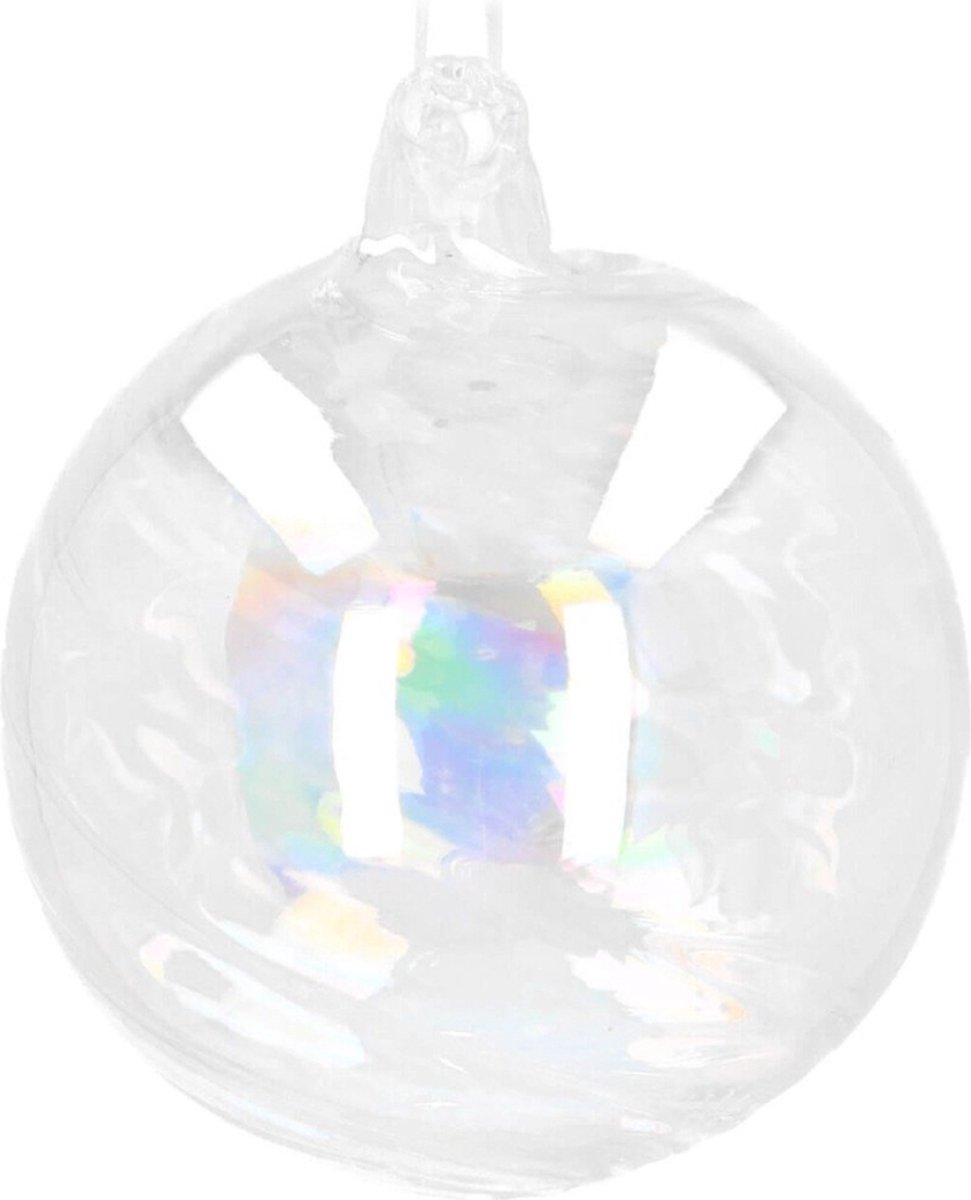 Oneiro's luxe Glazen kerstbal | Swirl met zeepbeleffect | 8 cm - kerstbal - luxe verpakking – kerstcollectie – kerstdecoratie – kerstboomhanger – kerstversiering
