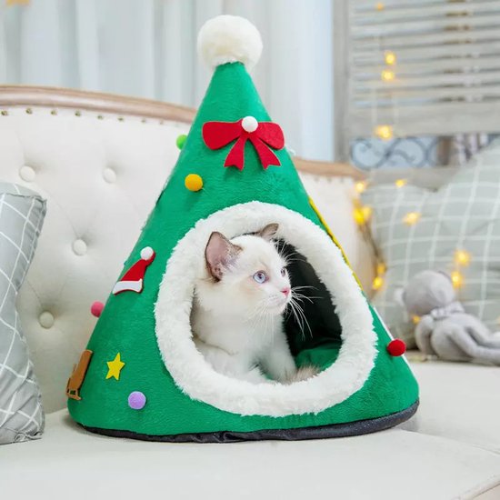 Kattenmand Kerst - Maat XL - Kattenhuis kestboom - Katten Kerst - Hondenmand kerst - Feestdagen - Verwen uw huisdier - Cadeau