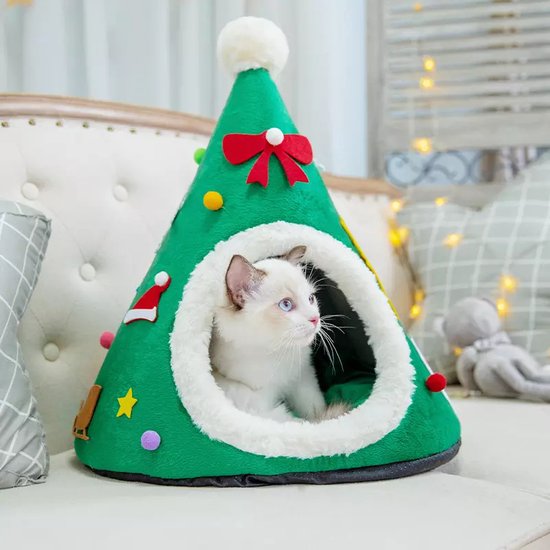 Kerstboom Kattenbed - Warm Afneembaar Kussen